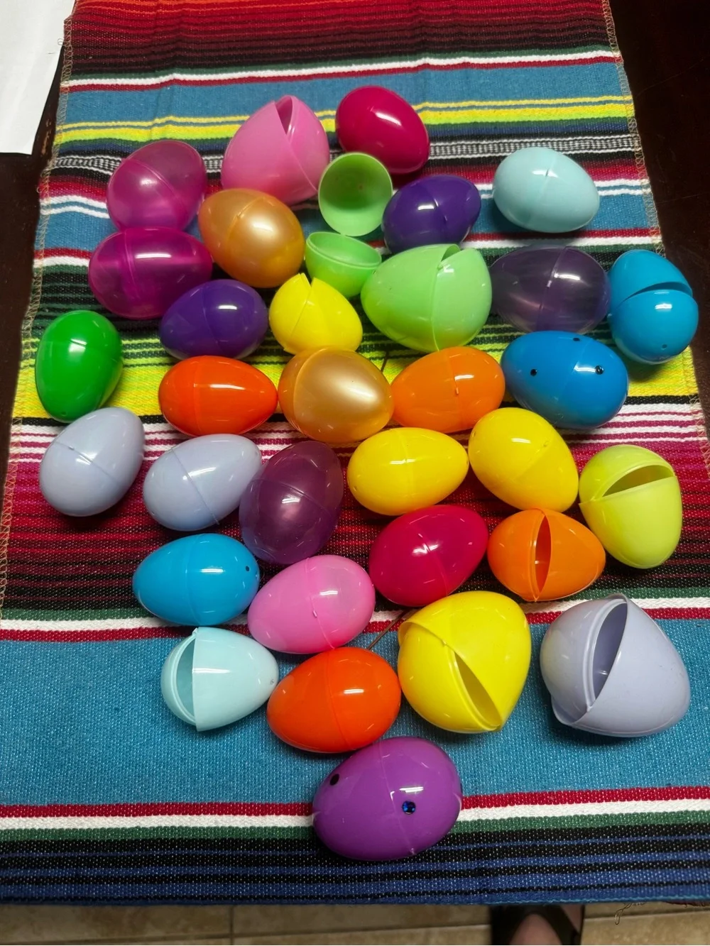 Colorful Plastic Easter Egg Party Favor Set - Assorted Colors 33 pieces